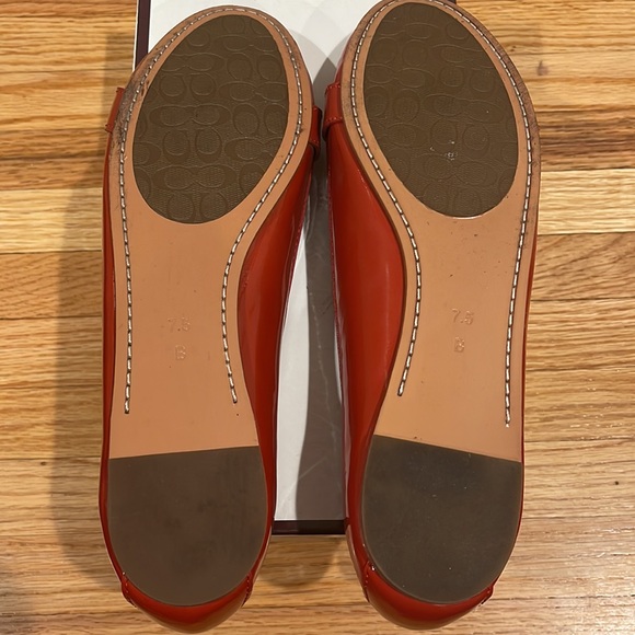 COACH Orchid Geranium Soft Patent Leather Loafers - Picture 7 of 9